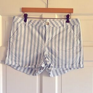Cute blue and white striped vertical shorts size 17 juniors.